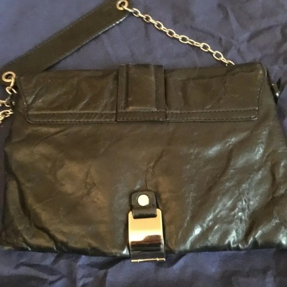 JiLL STUART BLACK LEATHER SHOULDER BAG - Picture 2 of 8